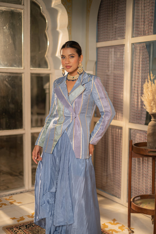 Lavender Royal Blazer Skirt Set