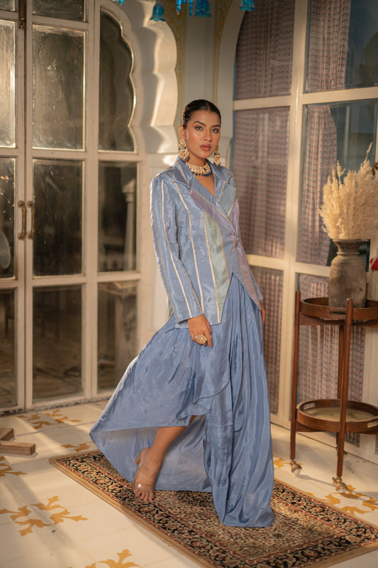 Lavender Royal Blazer Skirt Set